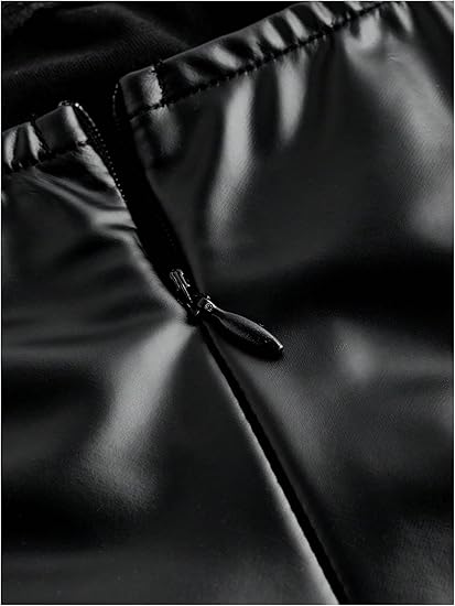 High-waisted leather skirt