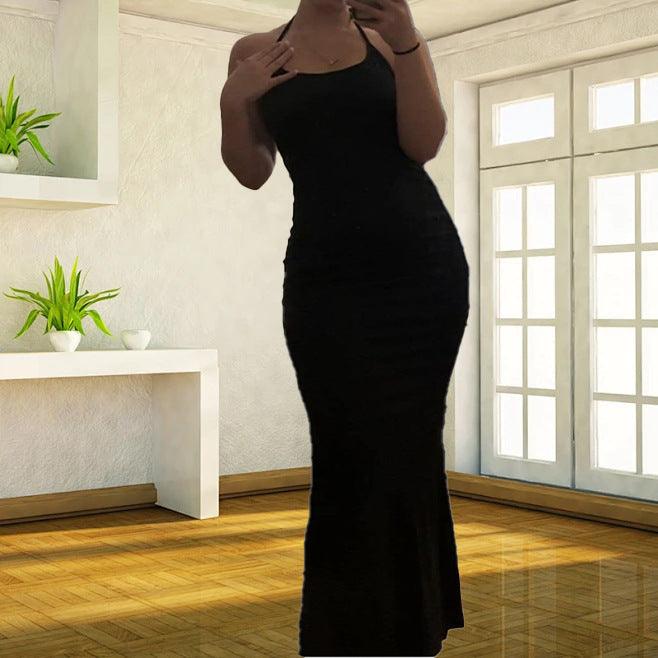 Leopard Print Halter Neck Slim Fit Dress