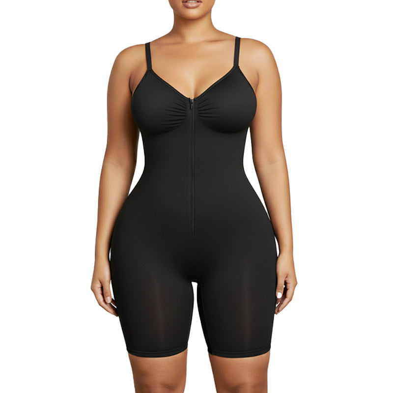 Front-Zip Sculpting Shapewear Bodysuit