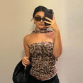 Leopard Wrap Halter Top