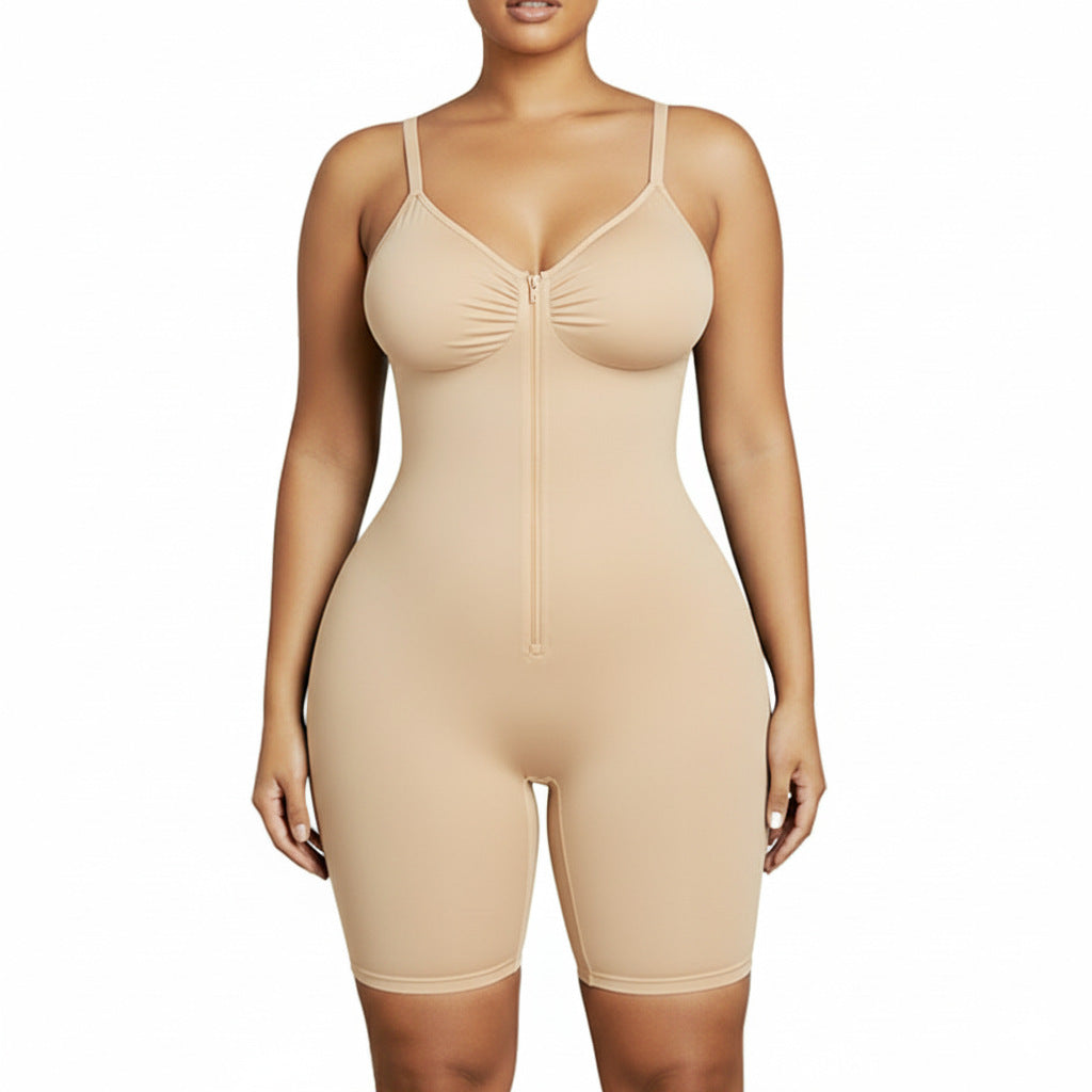 Front-Zip Sculpting Shapewear Bodysuit