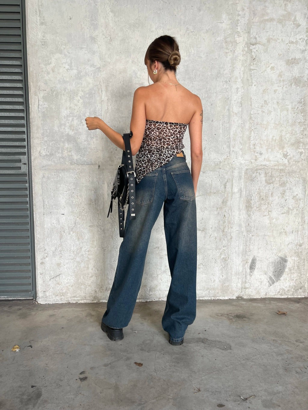 Leopard Scarf-Tie Tube Top