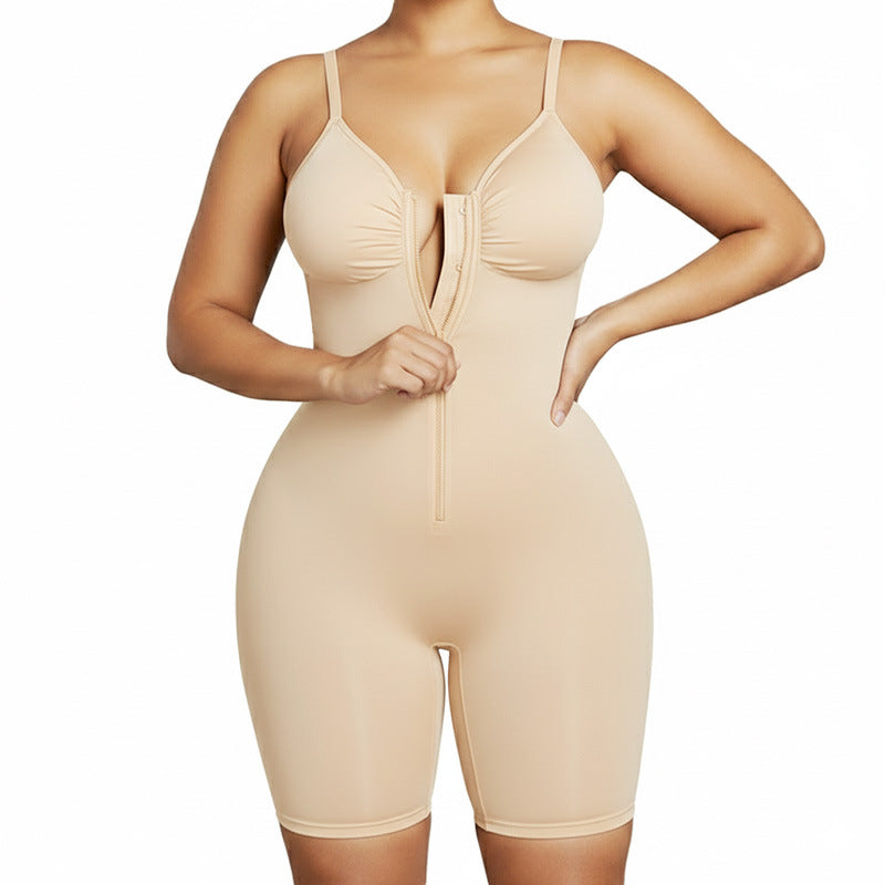 Front-Zip Sculpting Shapewear Bodysuit
