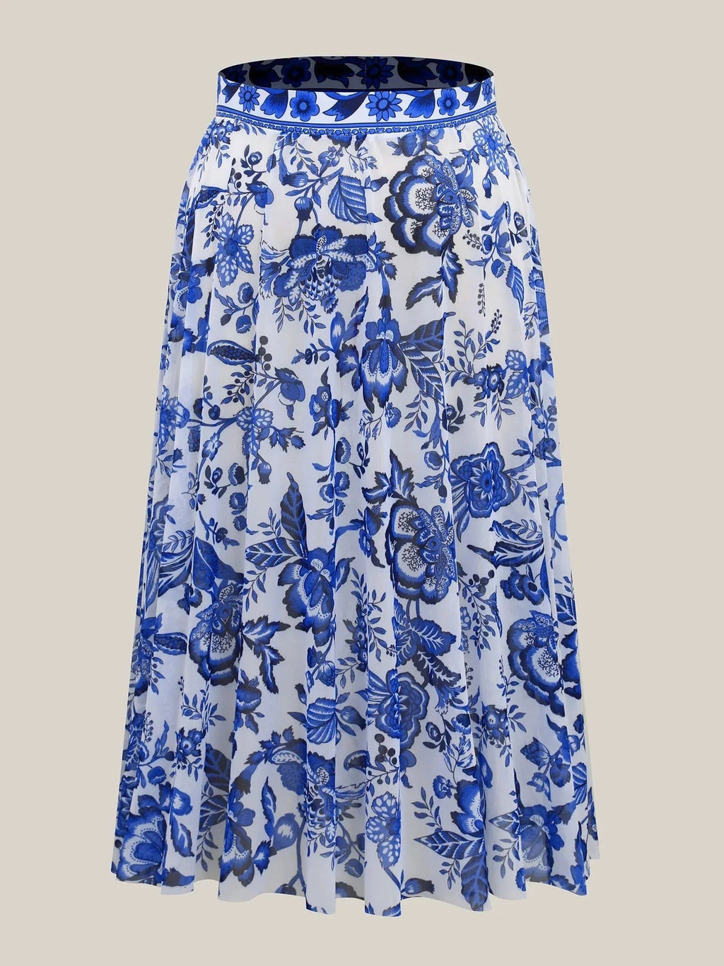 Two-Piece Floral Ruched Mesh One-Piece Swimsuit & Sarong Set