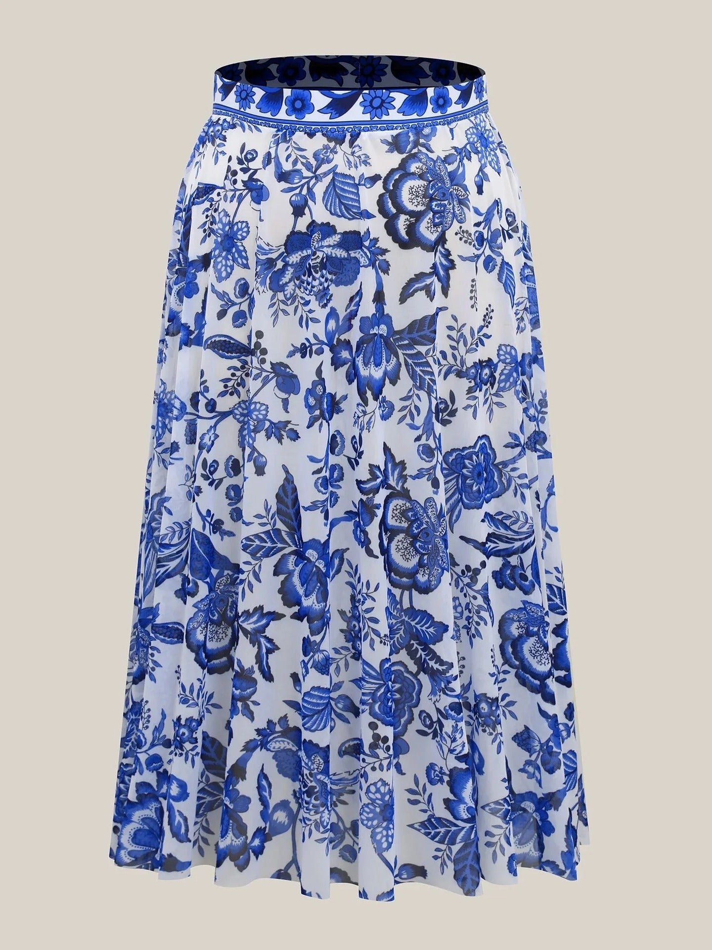 Two-Piece Floral Ruched Mesh One-Piece Swimsuit & Sarong Set